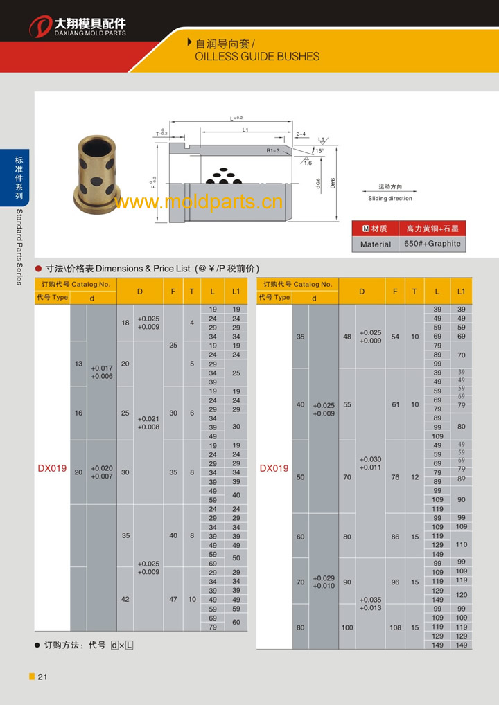 東莞大翔模具配件有限公司專業生產自潤導向套，自潤導向套的材質、熱處理、硬度、標準、型號等詳情說明和介紹，您可以通過本頁面下單留言或者發送詢/報價