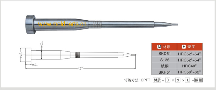 東莞大翔模具配件有限公司專業生產筆模型芯，筆模型芯的材質、熱處理、硬度、標準、型號等詳情說明和介紹，您可以通過本頁面下單留言或者發送詢/報價